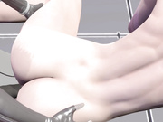 网络女孩与锁在贞操中的男孩乱搞（strapon femdom）