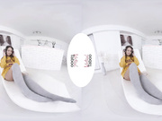 Cute Jenny Ferri making solo in VR