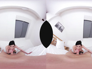 Slim girl in VR Casting