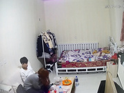 出租房網絡攝像頭黑客破解拍攝到的有點像姐弟戀的排骨哥和大波女友瘋狂愛愛 抽根煙吃點東西幹得有點猛啊 露臉高清